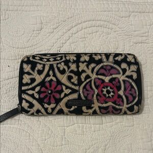 Vera Bradley Black and Pink Patterned Wallet